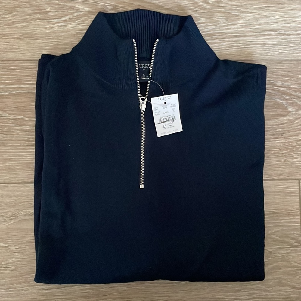 J Crew Factory Merino wool-blend half-zip sweater
BB697